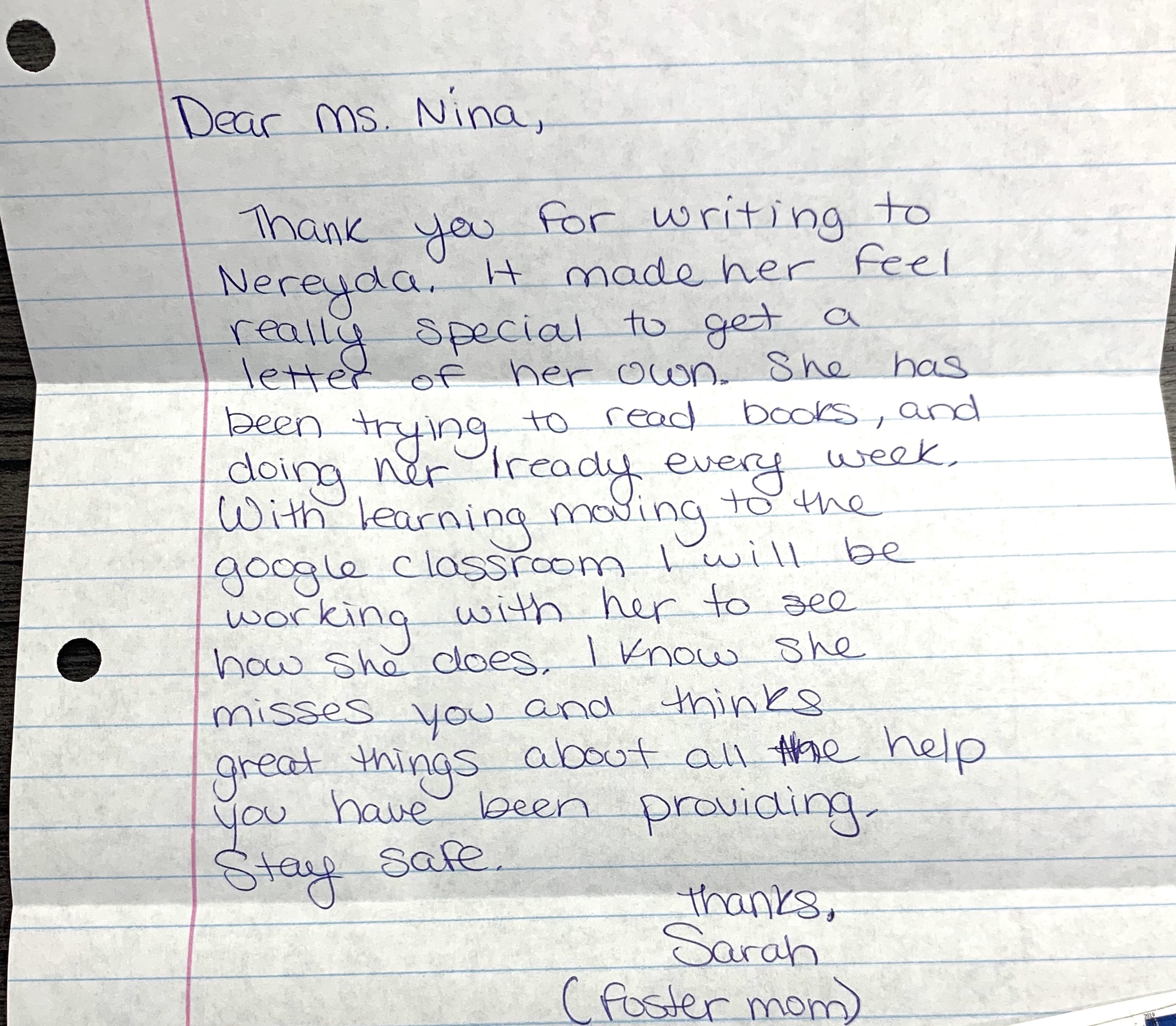 letter writing assignment middle school